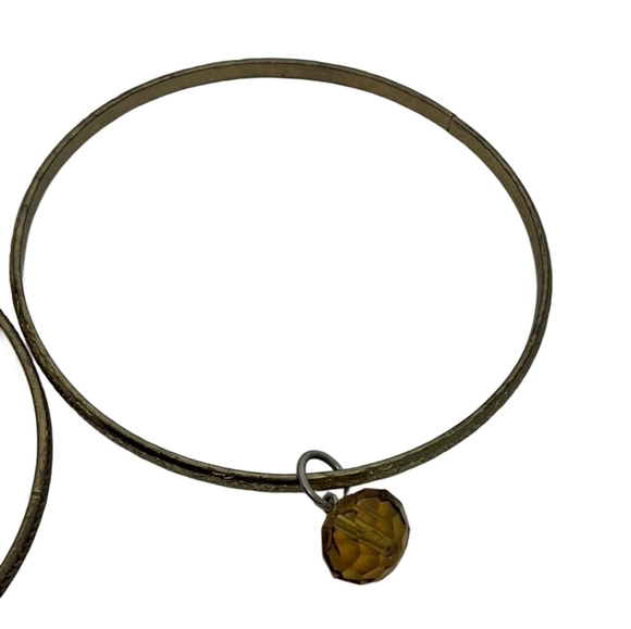 Gold & Silver Tone Charm Bangle Stack - Tassel, Key, & Heart Lock Dangles - Picture 6 of 9